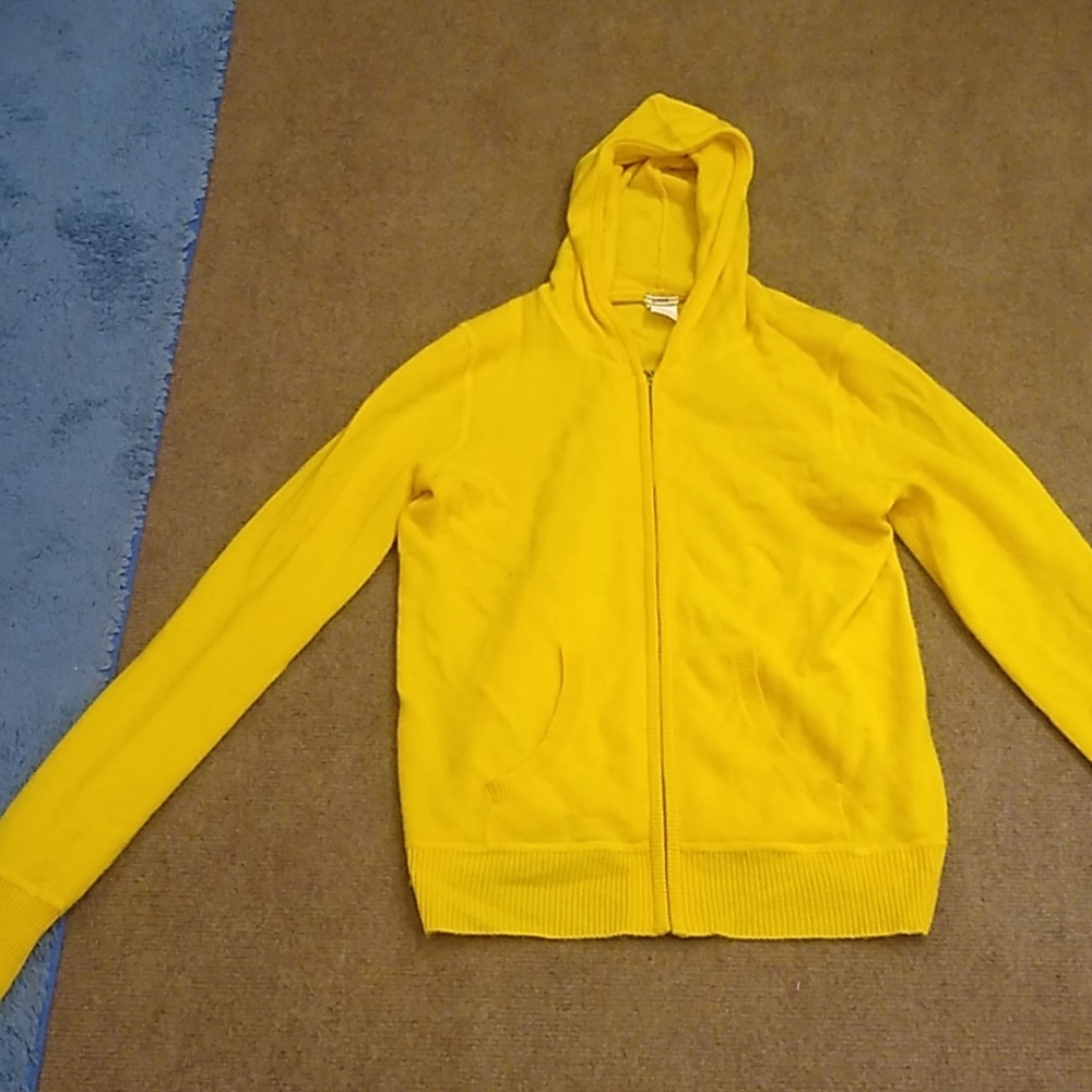J. Crew Sunflower Gold Yellow Cashmere Hoodie